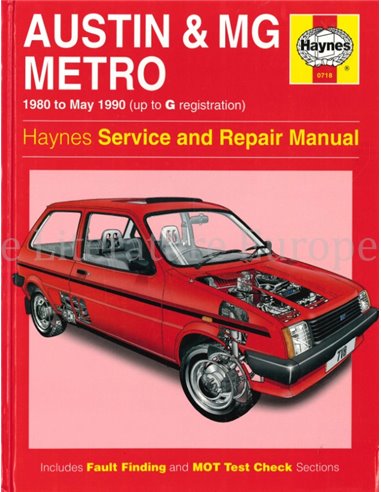 1980 - 1990 AUSTIN & MG METRO REPARATURANLEITUNG ENGLISCH