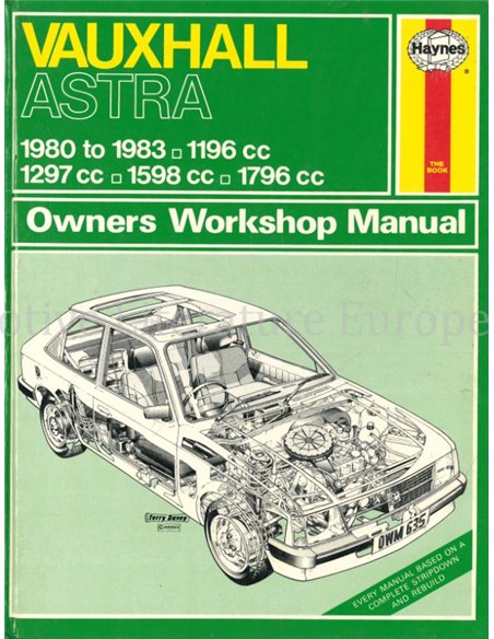 1980 - 1983 VAUXHALL ASTRA REPARATURANLEITUNG ENGLISCH
