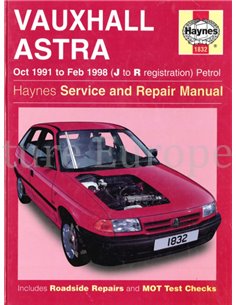 1991 - 1998 VAUXHALL ASTRA BENZIN REPARATURANLEITUNG ENGLISCH