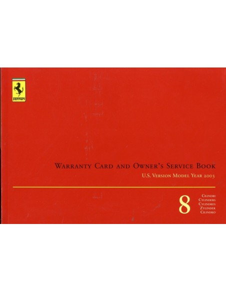 2003 FERRARI 360 SPIDER COMPLETE BOORDMAP USA VERSIE 