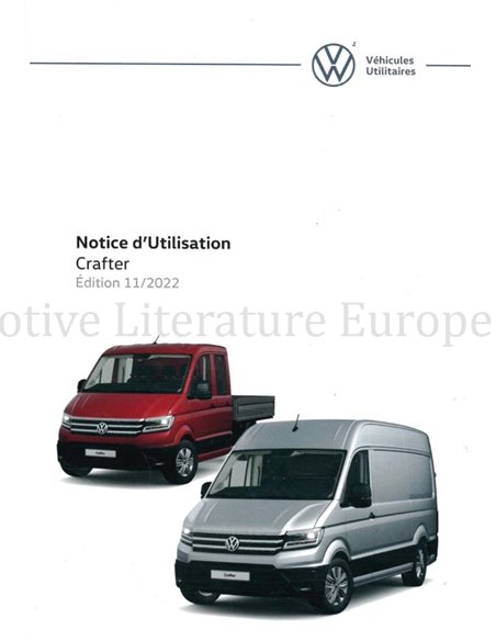 2023 VOLKSWAGEN CRAFTER OWNER'S MANUAL FRENCH