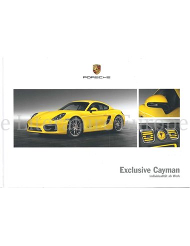 2015 PORSCHE EXCLUSIVE CAYMAN HARDCOVER BROCHURE DUITS
