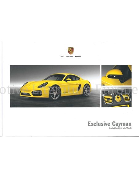2015 PORSCHE EXCLUSIVE CAYMAN HARDCOVER PROSPEKT DEUTSCH