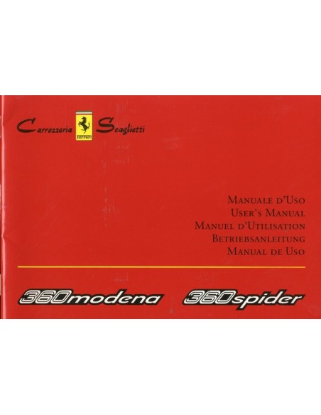 2003 FERRARI 360 SPIDER COMPLETE BOORDMAP USA VERSIE 