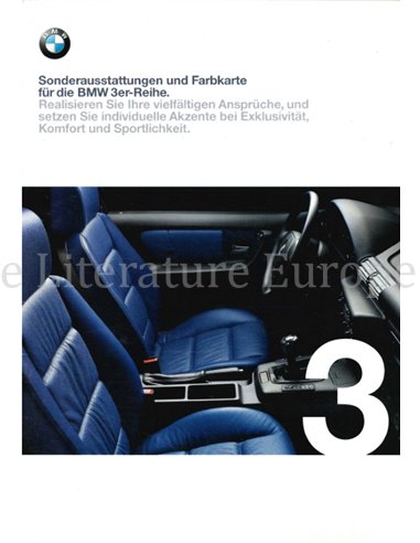 1999 BMW 3 SERIES SPECIAALUITVOERINGEN | KLEURENKAART BROCHURE DUITS