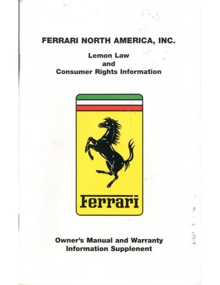 2003 FERRARI 360 SPIDER COMPLETE BOORDMAP USA VERSIE 