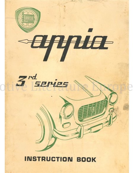 1961 LANCIA APPIA SALOON OWNERS MANUAL ENGLISH