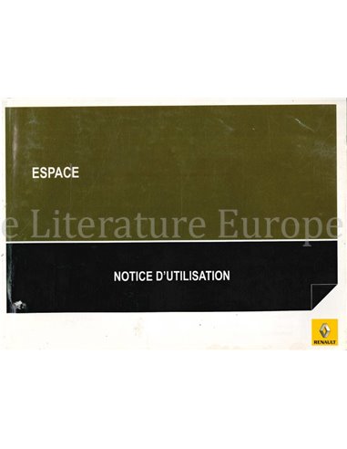 2008 RENAULT ESPACE INSTRUCTIEBOEKJE FRANS