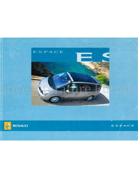 2007 RENAULT ESPACE BETRIEBSANLEITUNG NIEDERLANDISCH