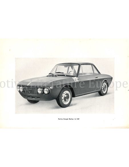 1968 LANCIA FULVIA COUPE (RALLYE) | SPORT (RALLYE) OWNERS MANUAL ITALIAN