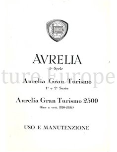 1954 LANCIA AURELIA BETRIEBSANLEITUNG ITALIENISCH 2