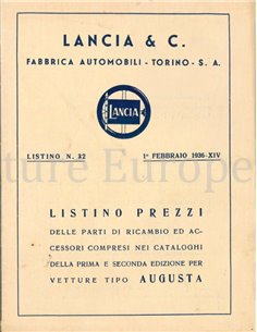1936 LANCIA AUGUSTA INSTRUCTIEBOEKJE & ONDERDELENBOEK ITALIAANS 2
