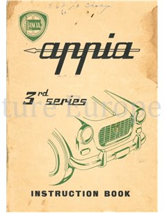 1960 LANCIA APPIA SALOON OWNERS MANUAL ENGLISH