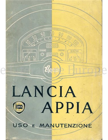 1958 LANCIA APPIA BETRIEBSANLEITUNG ENGLISCH