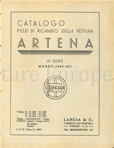 1934 LANCIA ARTENA OWNERS MANUAL & SPARE PARTS MANUAL ITALIAN 2