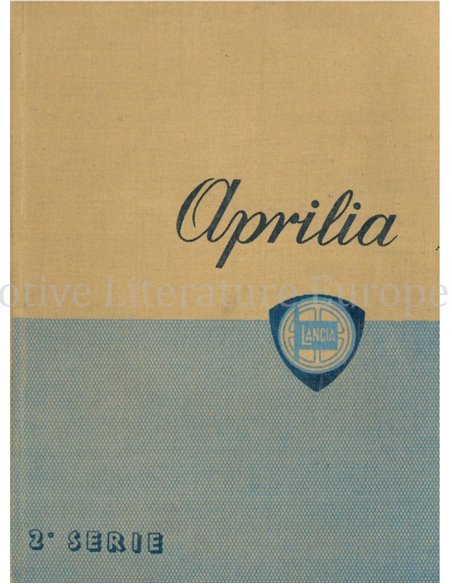 1939 LANCIA APRILIA OWNERS MANUAL ITALIAN