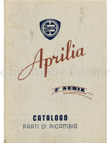 1940 LANCIA APRILIA ONDERDELENBOEK ITALIAANS