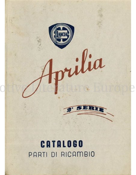 1949 LANCIA APRILIA SPARE PARTS MANUAL ITALIAN
