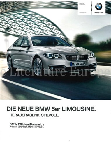 2013 BMW 5 SERIE SEDAN BROCHURE DUITS