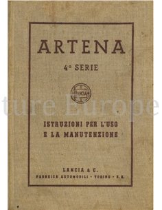 1941 LANCIA ARTENA INSTRUCTIEBOEKJE ITALIAANS