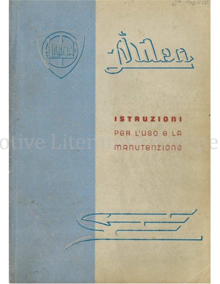 1946 LANCIA ARDEA OWNERS MANUAL ITALIAN