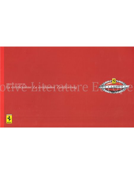 2006 FERRARI CLASSICHE LA CERTIFICAZIONE BROCHURE