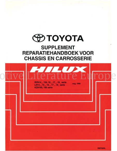 1999 TOYOTA HILUX CHASSIS & CARROSSERIE WERKPLAATSHANDBOEK (SUPPLEMENT) NEDERLANDS