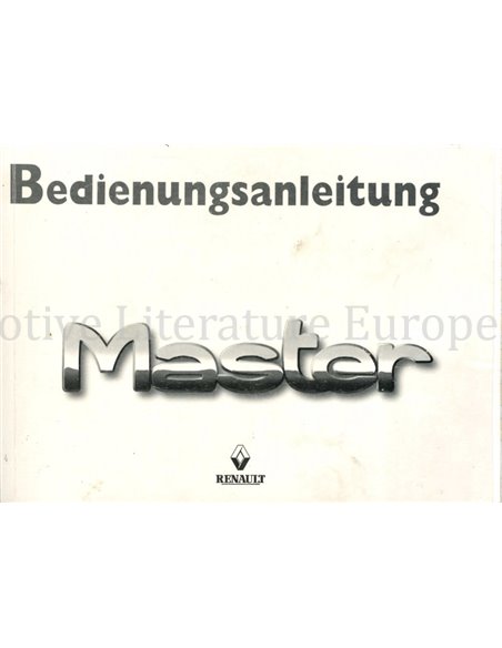 1999 RENAULT MASTER BETRIEBSANLEITUNG NIEDERLANDISCH