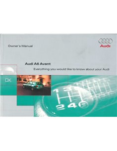 1998 AUDI A6 AVANT INSTRUCTIEBOEKJE ENGELS