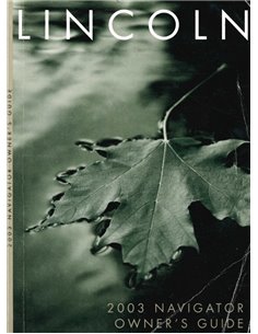 2003 LINCOLN NAVIGATOR OWNER'S MANUAL ENGLISH
