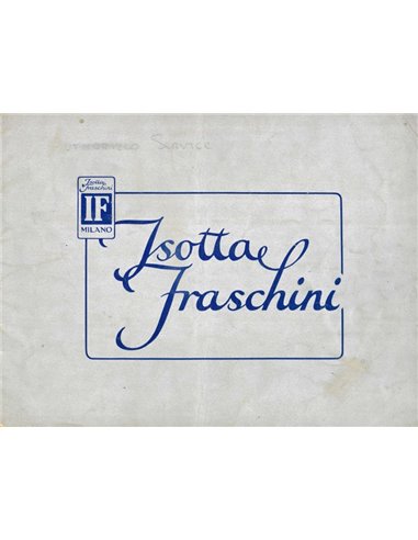 1932 ISOTTA FRACHINI 8B RANGE BROCHURE ENGLISH