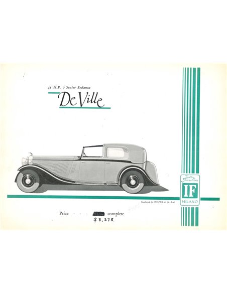1932 ISOTTA FRASHINI 8B RANGE BROCHURE ENGELS