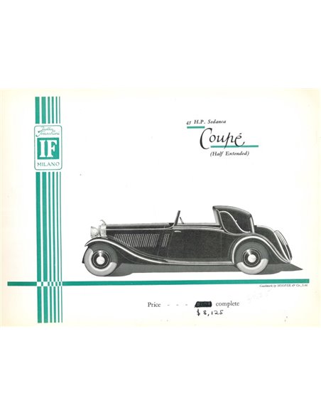 1932 ISOTTA FRASHINI 8B RANGE BROCHURE ENGELS