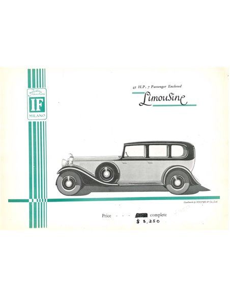1932 ISOTTA FRASHINI 8B RANGE BROCHURE ENGELS