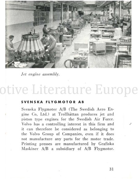 1954 VOLVO WERKE PROSPEKT ENGLISCH