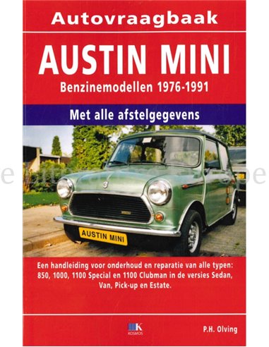 1976 - 1991 AUSTIN MINI BENZIN DIESEL REPARATURHANDBUCH NIEDERLÄNDISCH
