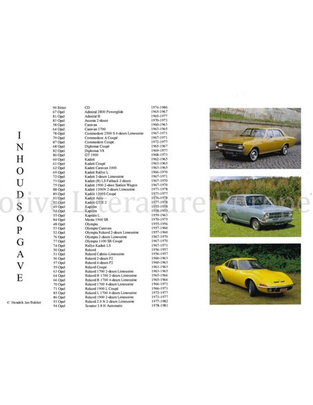 OPEL DOOR DE JAREN HEEN (SET VON DREI BUCHER)