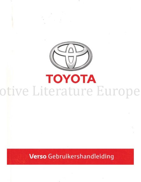 2013 TOYOTA VERSO BETRIEBSANLEITUNG NIEDERLÄNDISCH