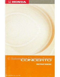 1991 HONDA CONCERTO INSTRUCTIEBOEKJE NEDERLANDS