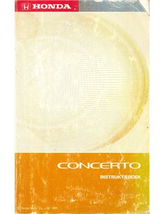 1989 HONDA CONCERTO BETRIEBSANLEITUNG NIEDERLÄNDISCH