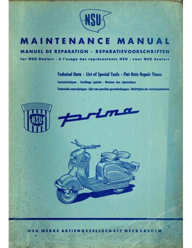 1955 NSU PRIMA WERKPLAATSHANDBOEK MULTI