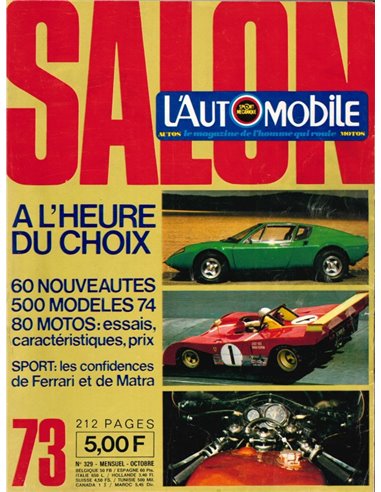 1973 L'AUTOMOBILE MAGAZIN 329 FRANZÖSISCH