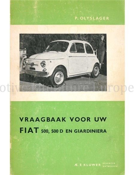 1961 - 1964 FIAT 500, 500D, GIARDINIERA REPARATURANLEITUNG NIEDERLÄNDISCH