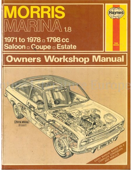 1971 -1978 MORRIS MARINA 1798 cc REPARATURANLEITUNG ENGLISCH