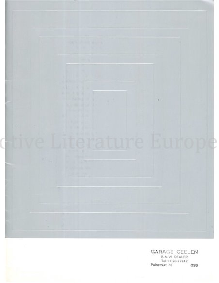 1972 BMW 3.0 CS | CSI BROCHURE DUTCH