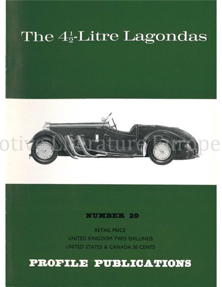 THE 4.5 LITRE LAGONDA  (PROFILE PUBLICATIONS 29)