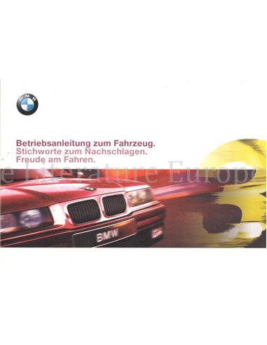 1997 BMW 3ER BETRIEBSANLEITUNG DEUTSCH