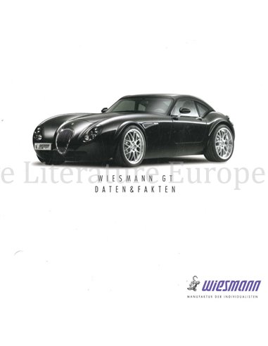 2006 WIESMANN GT GEGEVENS & FEITEN BROCHURE DUITS