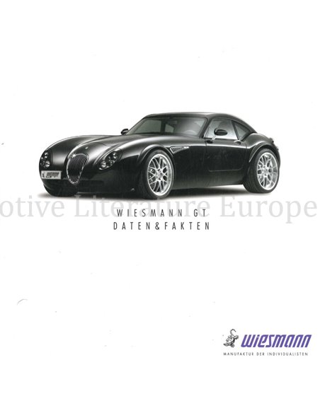 2006 WIESMANN GT DATEN & FAKTEN PROSPEKT DEUTSCH