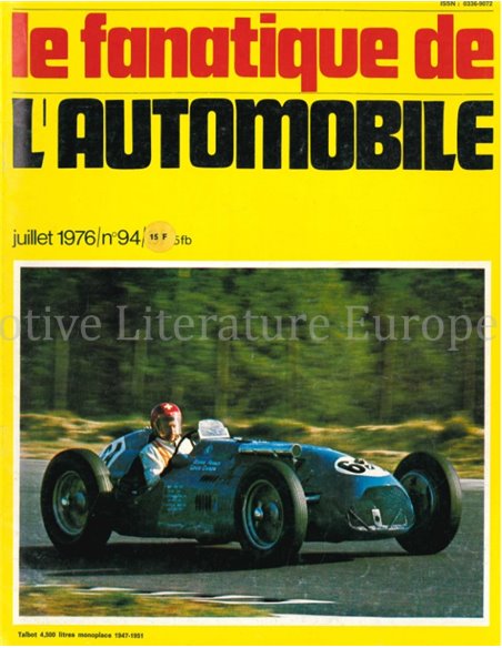 1976 L'ALBUM DU FANATIQUE DE L'AUTOMOBILE MAGAZINE 94 FRANS